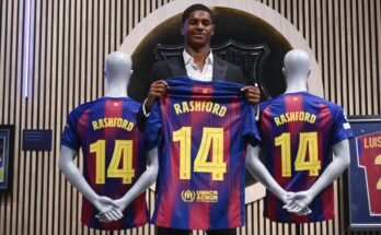 Présentation de l'attaquant anglais Marcus Rashford en tant que nouveau joueur de Barcelone