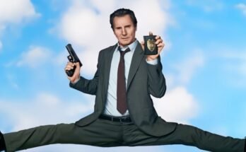 "Le pistolet nu" Affiche partielle avec Liam Neeson.