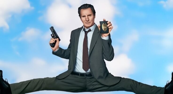 "Le pistolet nu" Affiche partielle avec Liam Neeson.