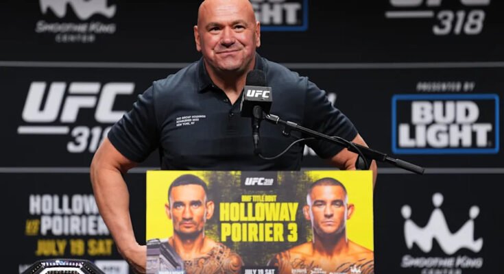 Nouvelle-Orléans, Louisiane - 17 juillet: le président et chef de la direction de l'UFC, Dana White, accueille la conférence de presse de l'UFC 318 au Smoothie King Center le 17 juillet 2025 à la Nouvelle-Orléans, en Louisiane. (Photo de Cooper Neill / Zuffa LLC)