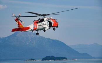 Hélicoptère de la Garde côtière sur le décès interne