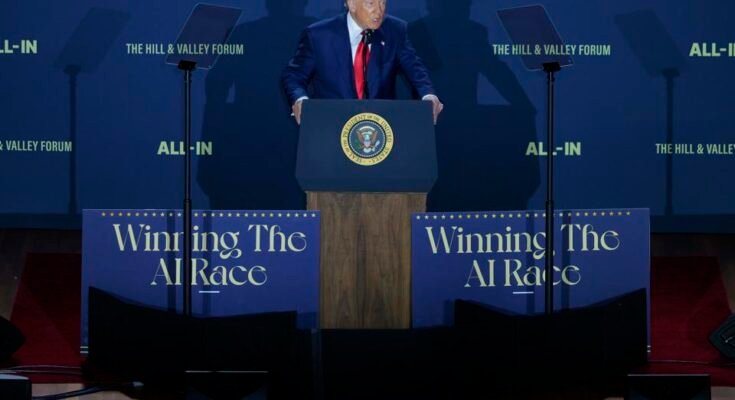 Le président Trump fournit des commentaires au sommet de l'IA à Washington DC