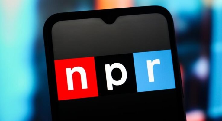 NPR -logo affiché sur un écran de smartphone