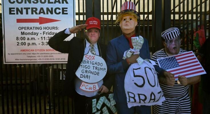Protestation du Brésil-US-Trade-Tariff