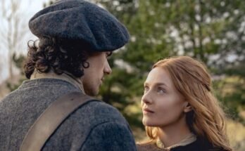 Jamie Roy en tant que Brian Fraser et Harriet Slater comme Ellen Mackenzie.
