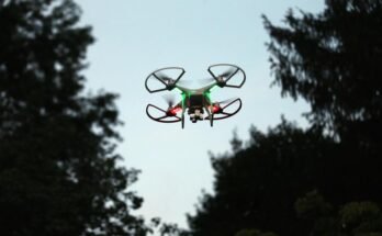Drone pendant le vol