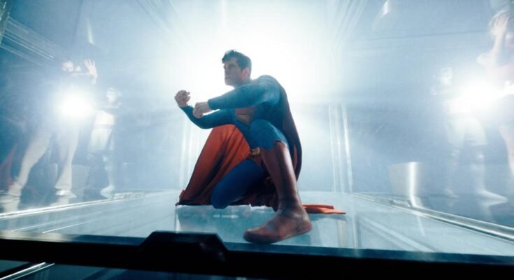 David Corenswet joue dans "Superman."