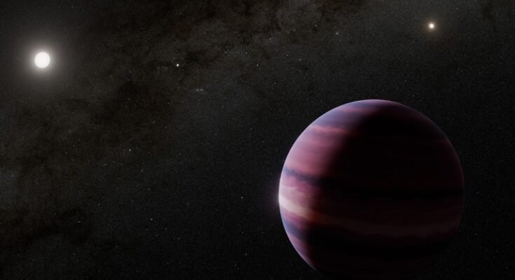 Le concept de l'artiste montre à quoi pourrait ressembler le géant du gaz qui a tourné Alpha Centauri.