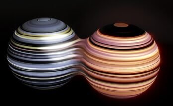 Illustration conceptuelle d'un majorana -fermion, qui est également son propre antiparticule, représenté comme deux jonction d'orbes.