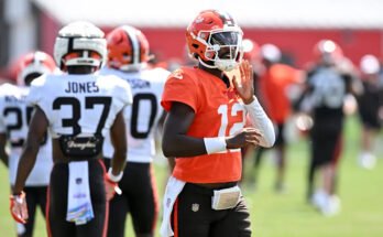 Sheeter Sanders devrait commencer le premier match de transport de Cleveland Browns. (Photo de Nick Cammett / Diamond Images via Getty Images)