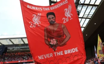 Bannière Mikel Arteta à Anfield